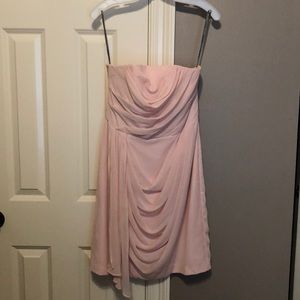 Blush chiffon bridesmaid dress